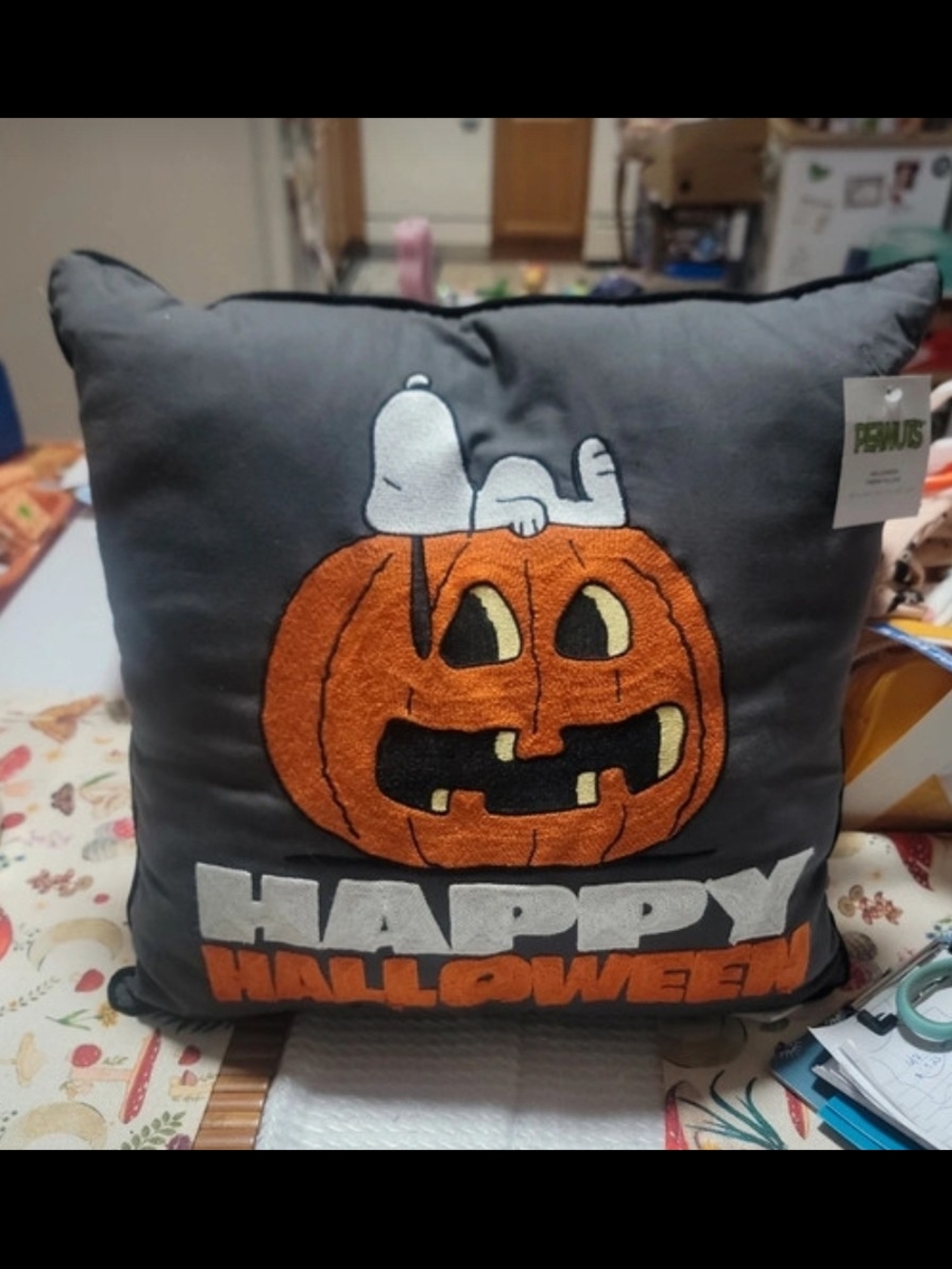 Happy Halloween Snoopy Pumpkin Throw Pillow 18 X18